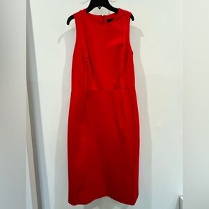 J. Crew Vibrant Red Midi Sheath Dress